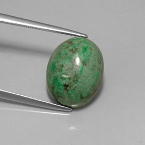 Maw-sit-sit naturale verde da 8,57 ct, taglio ovale, opaco