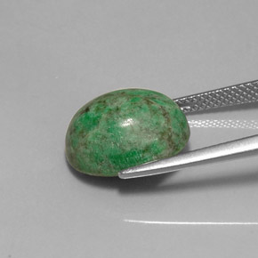 Maw-sit-sit naturale verde da 8,57 ct, taglio ovale, opaco