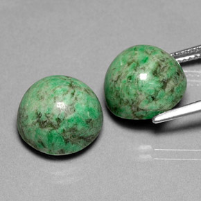 Gemme di Maw-sit-sit Verde naturale da  ct, Taglio rotondo, Opaco