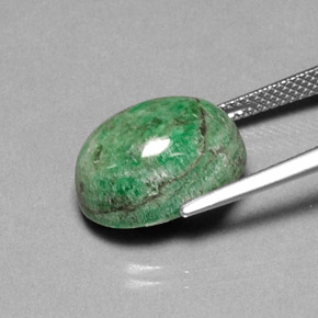 Maw-sit-sit naturale verde da 11,30 ct, taglio ovale, opaco