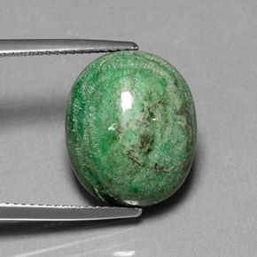 Maw-sit-sit naturale verde da 13,55 ct, taglio ovale, opaco