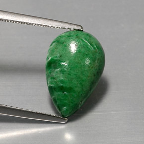 Maw-sit-sit naturale verde da 4,24 ct, taglio a pera, opaco