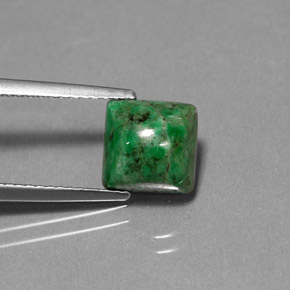 Maw-sit-sit naturale verde da 3,10 ct, quadrato, opaco