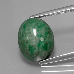 Maw-sit-sit naturale verde da 6,54 ct, taglio ovale, opaco