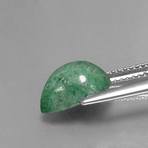 Maw-sit-sit naturale verde da 3,27 ct, taglio a pera, opaco