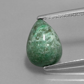Maw-sit-sit naturale verde da 3,76 ct, taglio a pera, opaco