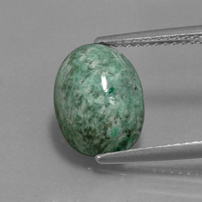 Maw-sit-sit naturale verde da 4,23 ct, taglio ovale, opaco