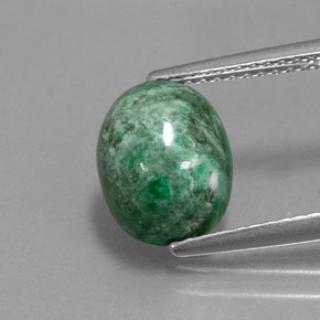 Maw-sit-sit naturale verde da 3,14 ct, taglio ovale, opaco