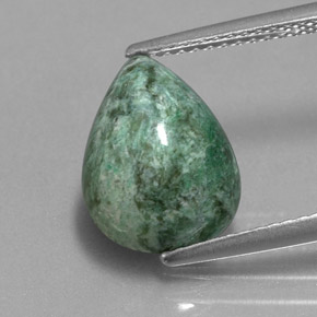 Maw-sit-sit naturale verde da 4,70 ct, taglio a pera, opaco
