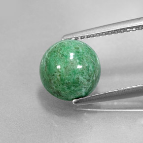Maw-sit-sit naturale verde da 3,18 ct, taglio rotondo, opaco
