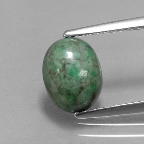 Maw-sit-sit naturale verde da 2,36 ct, taglio ovale, opaco