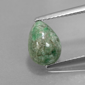 Maw-sit-sit naturale verde da 1,82 ct, taglio a pera, opaco