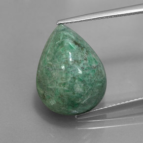 Maw-sit-sit naturale verde da 15,87 ct, taglio a pera, opaco