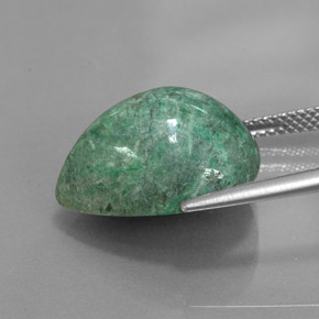 Maw-sit-sit naturale verde da 15,87 ct, taglio a pera, opaco