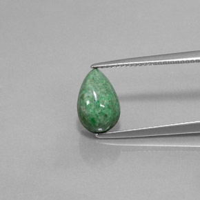 Maw-sit-sit naturale verde da 3,83 ct, taglio a pera, opaco