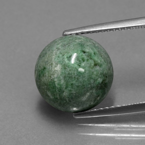 Maw-sit-sit verde medio naturale da 6,62 ct, taglio rotondo, opaco