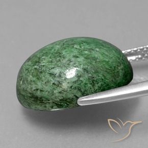 Maw-Sit-Sit Verde Pino naturale da 12.12 ct, Ovale, Opaco