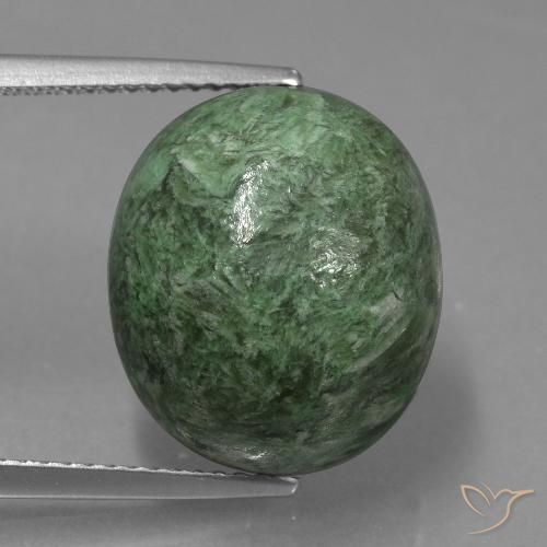 14.49ct Naturale Verde grigiastro intenso Maw-sit-sit, Ovale, Opaco