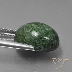 Maw-Sit-Sit Verde grigiastro intenso naturale da 10.86 ct, Ovale, Opaco