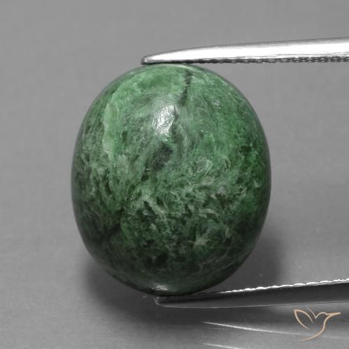 15.03ct Naturale Verde medio Maw-sit-sit, Ovale, Opaco