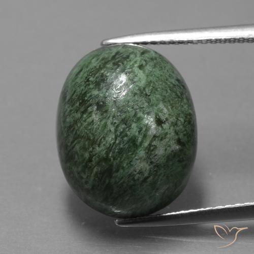 15.84ct Naturale Verde terroso Maw-sit-sit, Ovale, Opaco