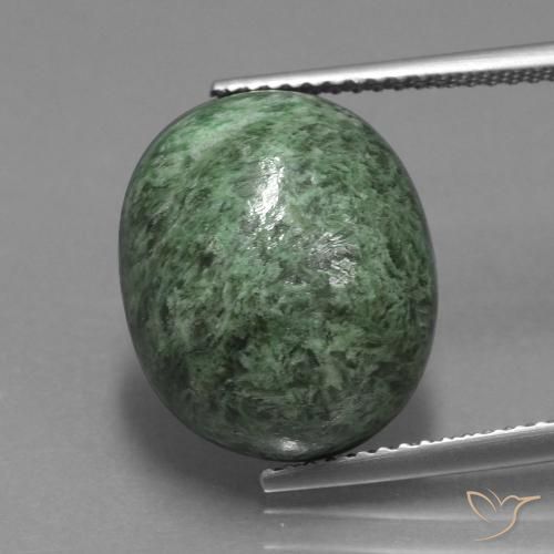 13.71ct Naturale Verde terroso Maw-sit-sit, Ovale, Opaco