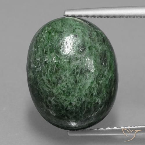 9.69ct Naturale Verde Pino Pallido Maw-sit-sit, Ovale, Opaco