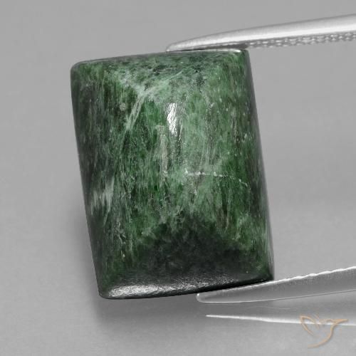 13.36ct Naturale Verde terroso Maw-sit-sit, Taglio a baguette, Opaco