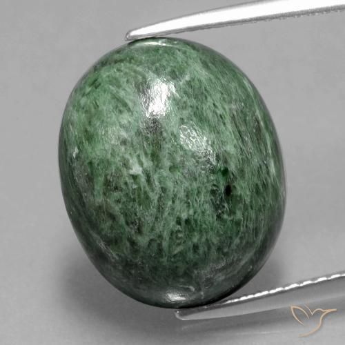13.09ct Naturale Verde medio Maw-sit-sit, Ovale, Opaco