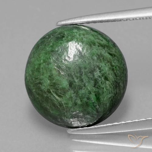 Maw-sit-sit naturale verde da 8,01 ct, taglio rotondo, opaco