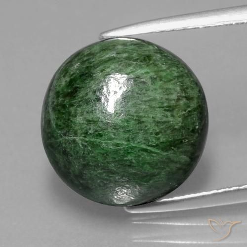 Maw-sit-sit naturale verde da 9,64 ct, taglio rotondo, opaco