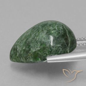 Maw-Sit-Sit Verde terroso naturale da 9.99 ct, Forma a pera, Opaco