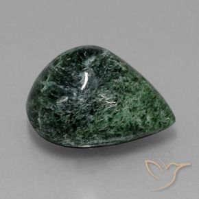Maw-sit-sit Verde Pino Pallido naturale da 10.90 ct, Forma a pera, Opaco