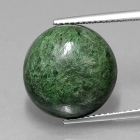 Maw-sit-sit naturale verde da 12,63 ct, taglio rotondo, opaco