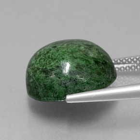 Maw-sit-sit naturale verde da 12,63 ct, taglio rotondo, opaco