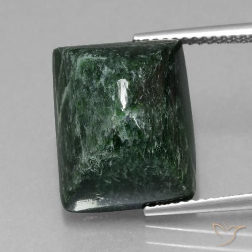 15.46ct Naturale Verde foresta Maw-sit-sit, Taglio a baguette, Opaco