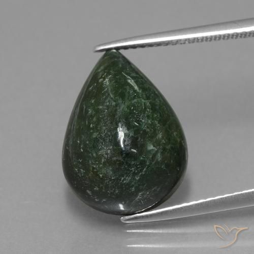 10.04ct Naturale Verde medio Maw-sit-sit, Forma a pera, Opaco