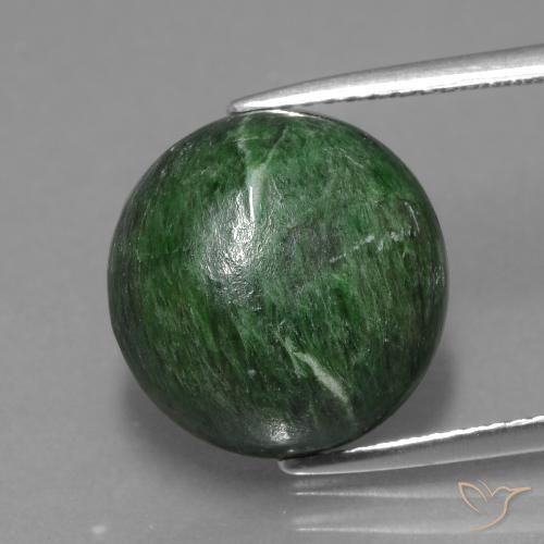 12.01ct Naturale Verde scuro Maw-sit-sit, Rotondo, Opaco