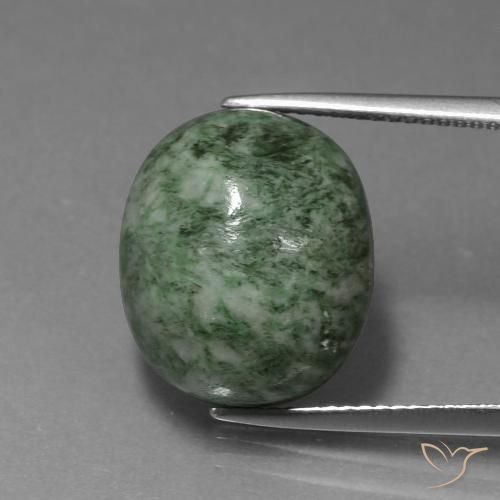 16.43ct Naturale Verde terroso Maw-sit-sit, Ovale, Opaco