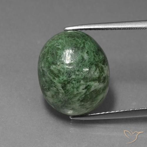 14.41ct Naturale Verde medio Maw-sit-sit, Ovale, Opaco