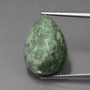 Maw-sit-sit Verde terroso naturale da 15.71 ct, Forma a pera, Opaco