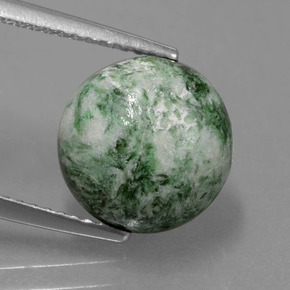 Maw-sit-sit naturale verde da 5,79 ct, taglio rotondo, opaco