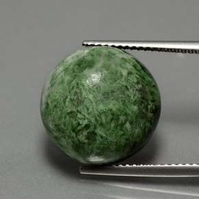 Maw-sit-sit naturale verde da 12,92 ct, taglio rotondo, opaco