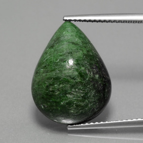 Maw-sit-sit verde naturale da 12,88 ct, taglio a pera, opaco