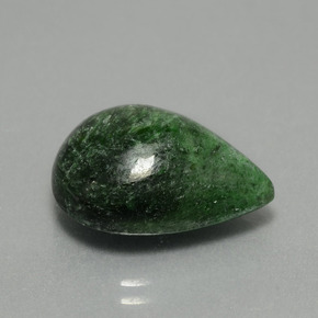 Maw-sit-sit verde naturale da 12,88 ct, taglio a pera, opaco