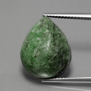 Maw-sit-sit naturale verde da 13,96 ct, taglio a pera, opaco