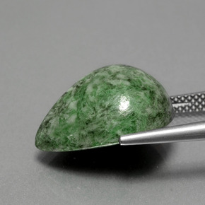 Maw-sit-sit naturale verde da 13,96 ct, taglio a pera, opaco