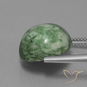 Maw-Sit-Sit Verde muschio caldo naturale da 11.85 ct, Rotondo, Opaco