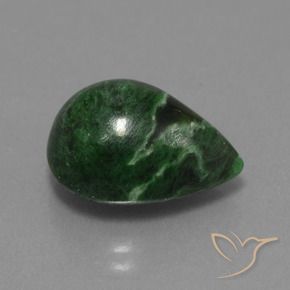 Maw-sit-sit naturale verde da 9,44 ct, taglio a pera, opaco