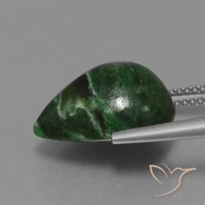 Maw-sit-sit naturale verde da 9,44 ct, taglio a pera, opaco